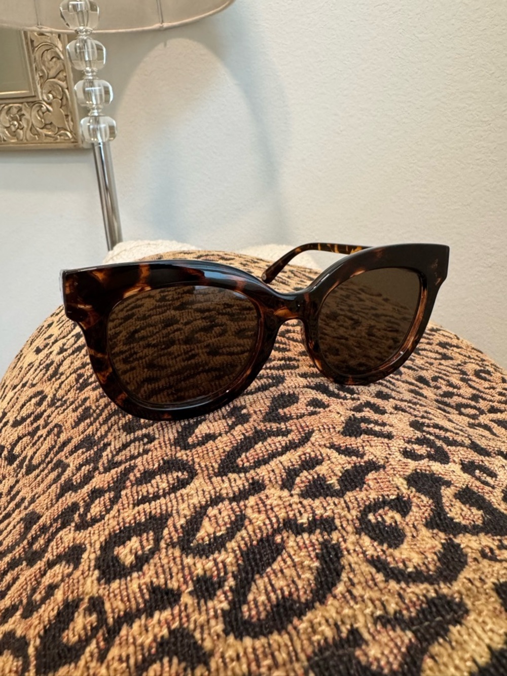 Anthropologie Tortoiseshell Cat Eye Sunglasses - Dark Lenses